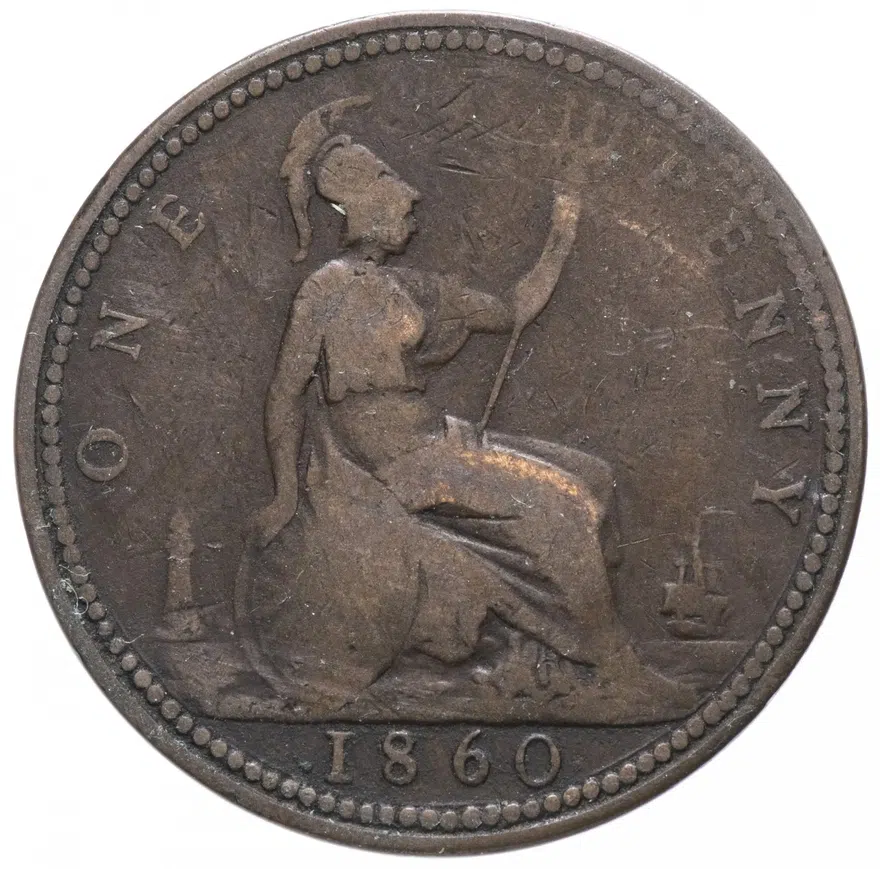 Великобритания 1 пенни (penny) 1860