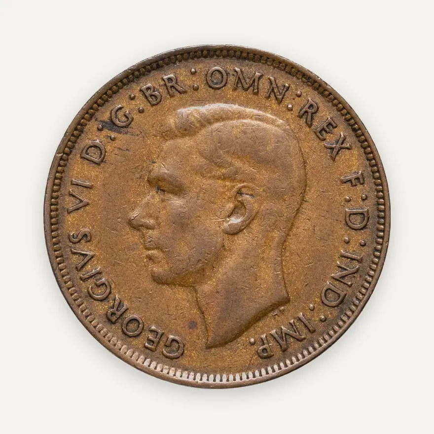 Австралия 1 пенни (penny) 1944 Точка после "PENNY", реверс