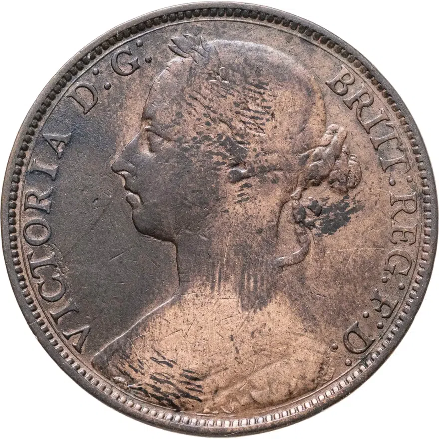 Великобритания 1 пенни (penny) 1885, аверс