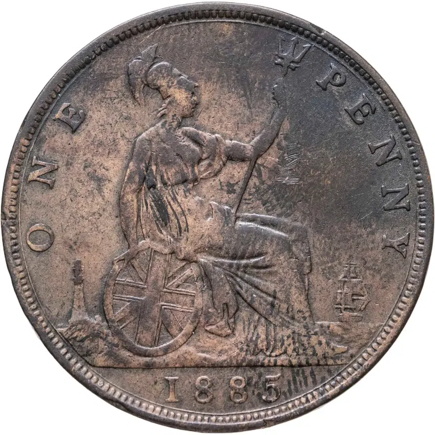 Великобритания 1 пенни (penny) 1885, реверс