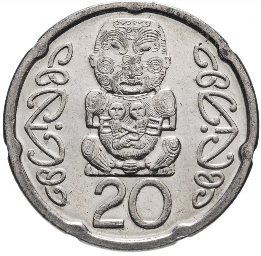 Новая Зеландия 20 центов (cents) 2006   Сталь с никелевым покрытием /магнетик/, реверс