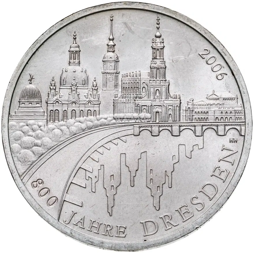 Германия 10 euro (евро) 2006  "800 лет Дрездену" A