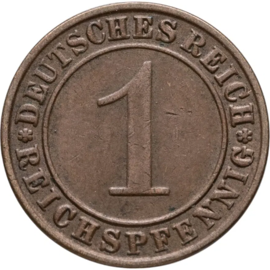 Германия 1 рейхспфенниг (reichspfennig) 1936 A  знак монетного двора "A" — Берлин