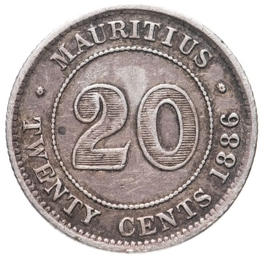 Маврикий 20 центов (cents) 1886, реверс