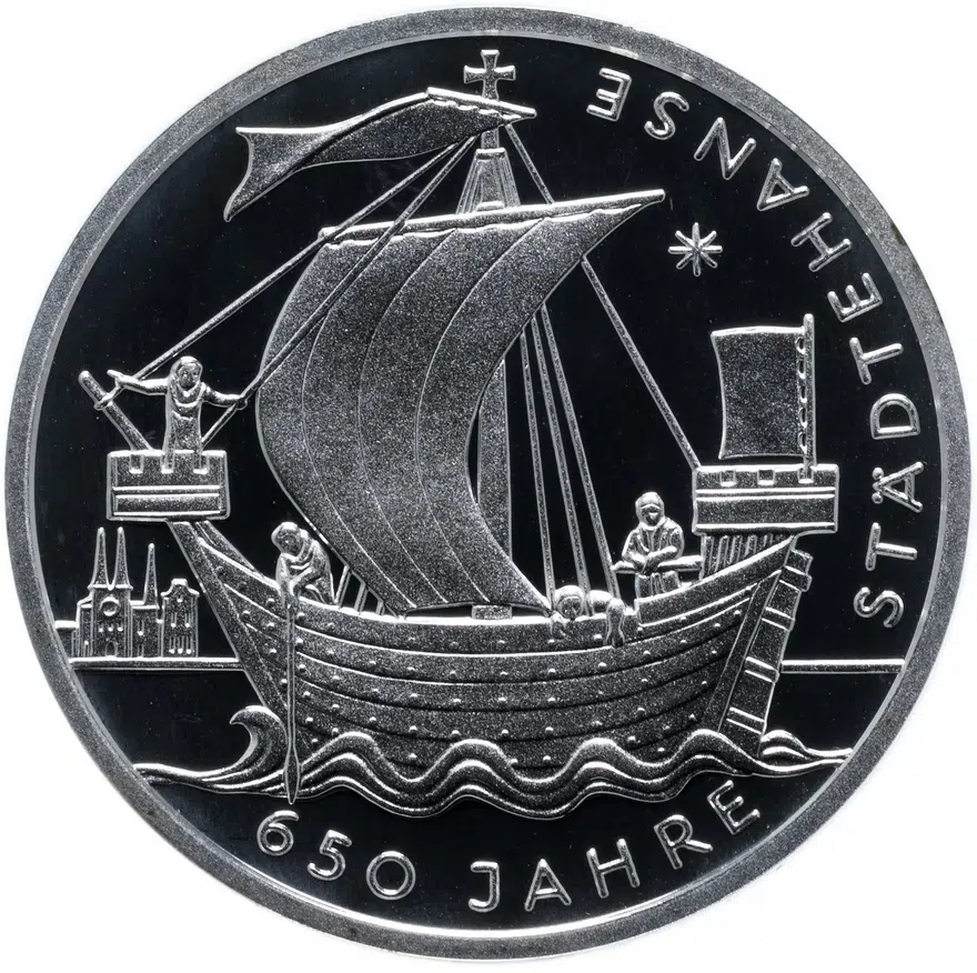 Германия 10 euro (евро) 2006 "650 лет Ганзейскому союзу" J, реверс
