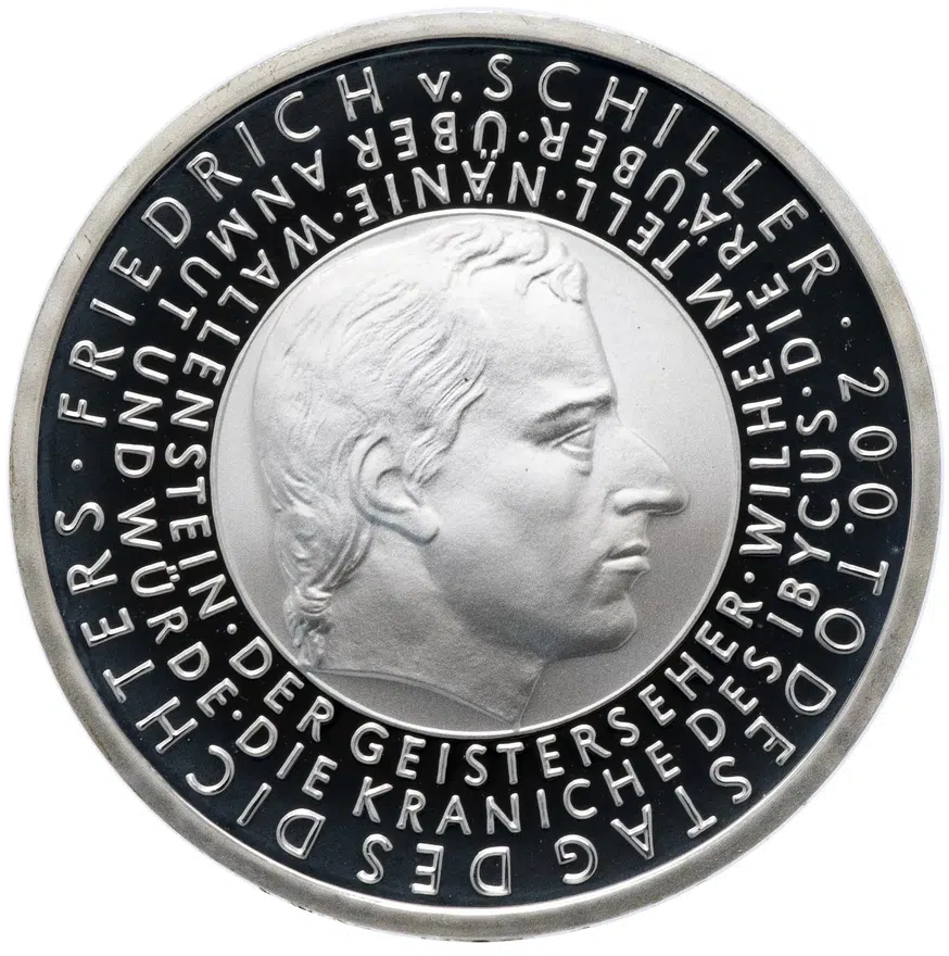 Германия 10 euro (евро) 2005 "200 лет со дня смерти Фридриха фон Шиллера" G