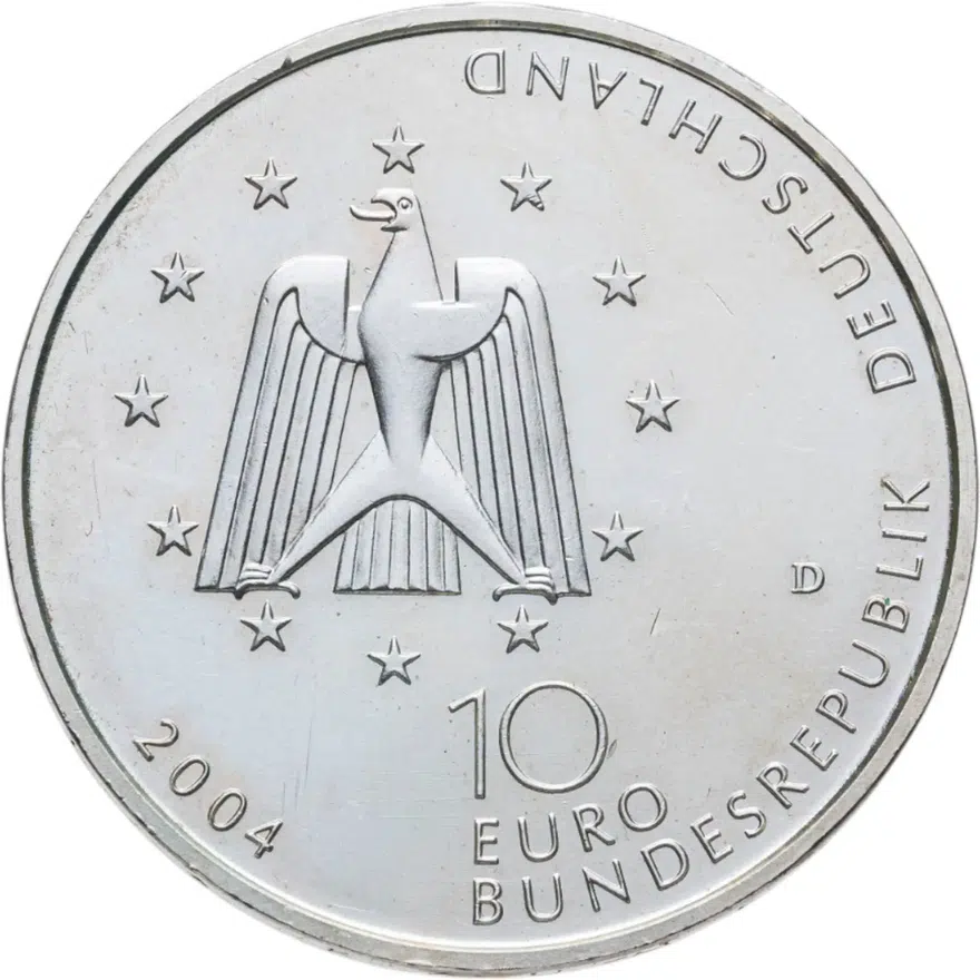 Германия  10 евро (euro) 2004 D модуль Коламбус - Международная космическая станция (МКС)
