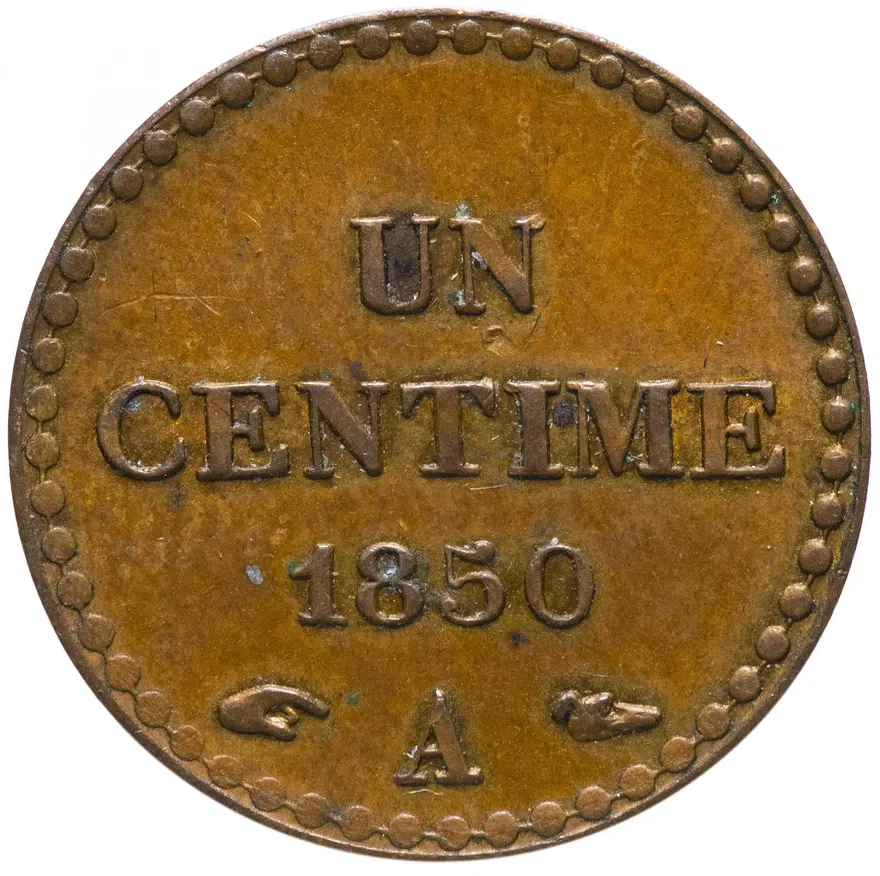 Франция 1 сантим (centime) 1850, реверс