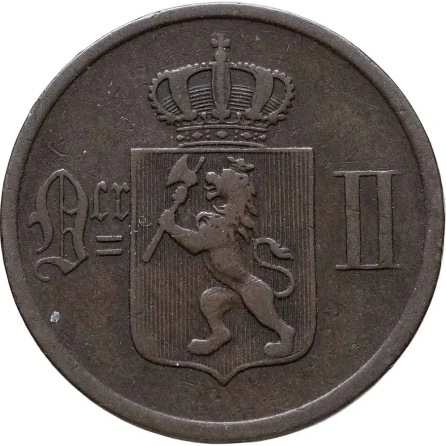 Норвегия 2 эре (ore) 1889, реверс