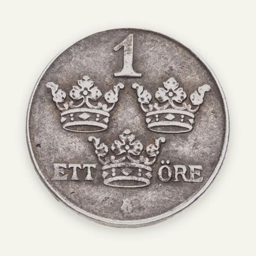 Швеция 1 эре (ore) 1945, реверс