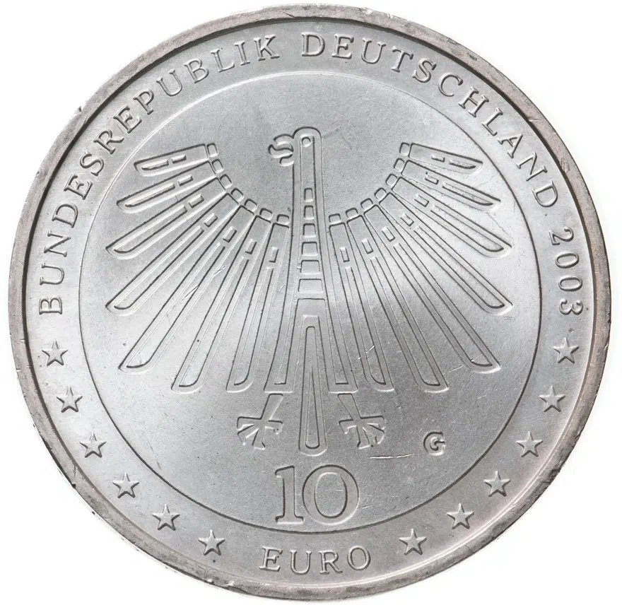 Германия 10 euro (евро) 2003 "200 лет со дня рождения Готфрида Земпера" G, реверс