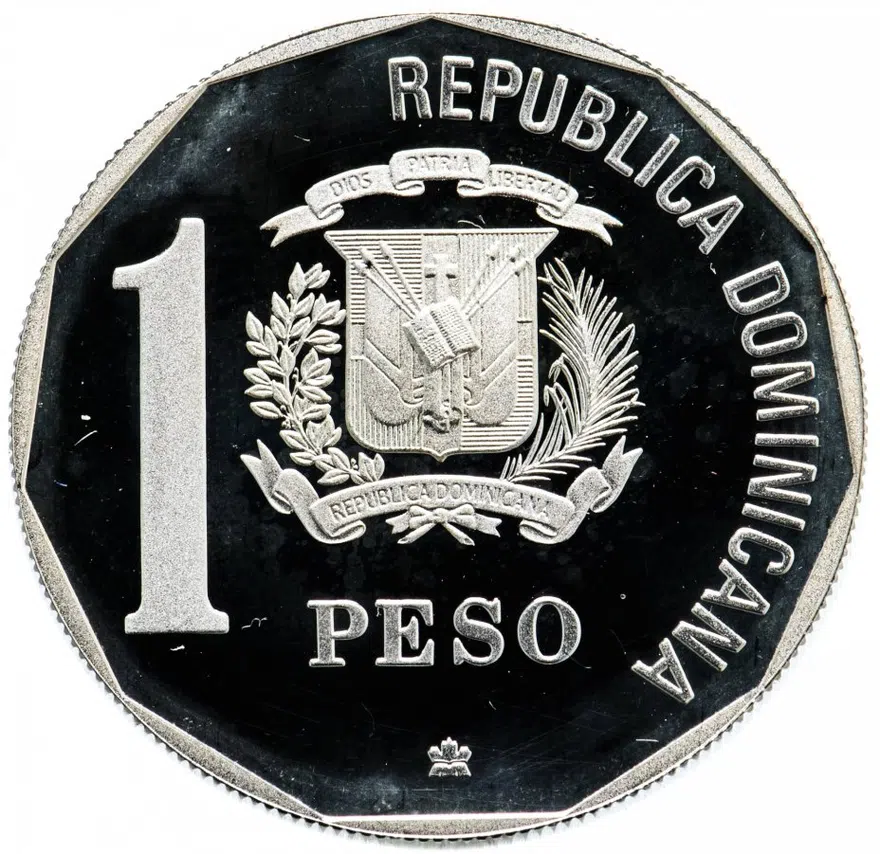 Доминикана 1 песо (peso) 1989 "500 лет открытию и евангелизации Америки", реверс