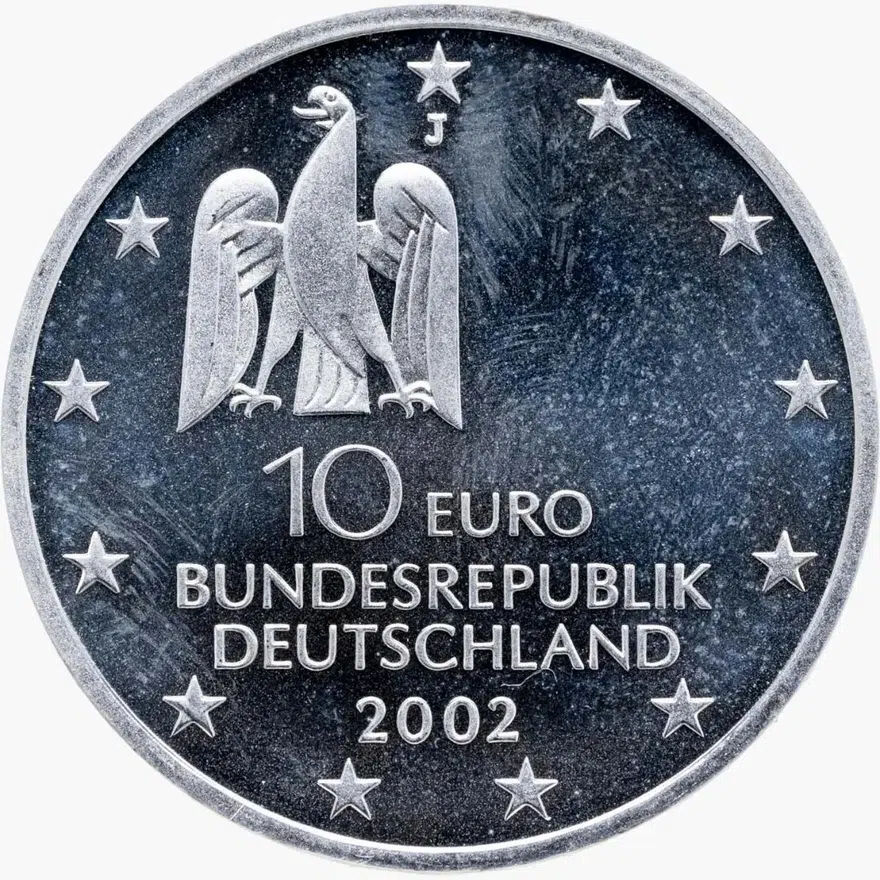 Германия  10 евро (euro) 2002 J выставка современного искусства «documenta» в Касселе, аверс