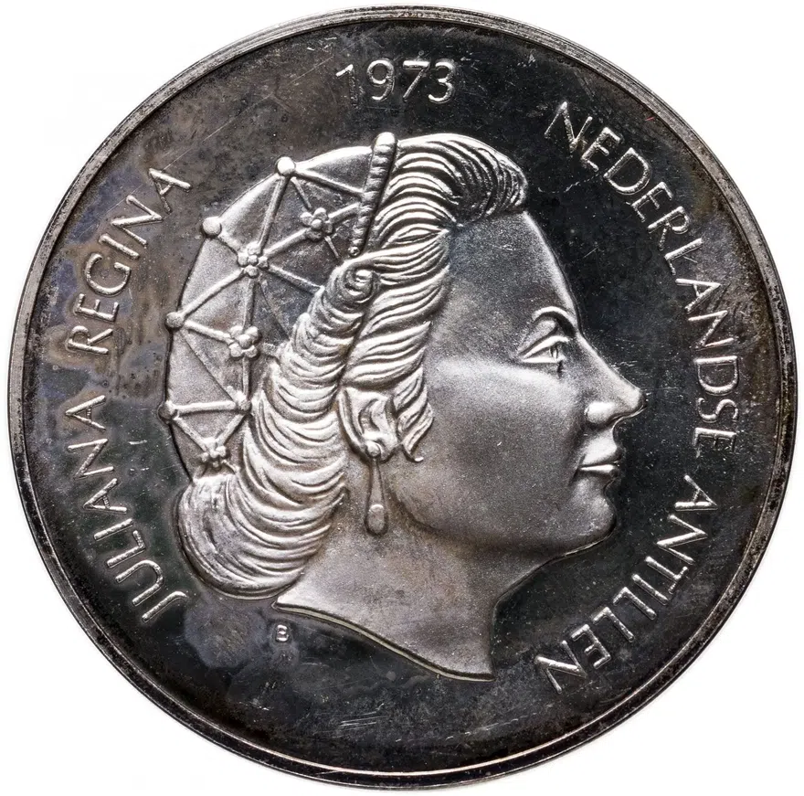 Нидерландские Антильские острова 25 гульденов (gulden) 1973 "25 лет правлению Королевы Юлианы"