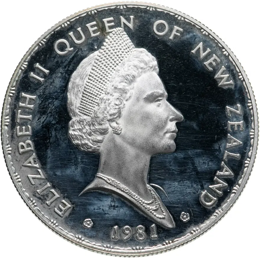 Новая Зеландия 1 доллар (dollar) 1981  Королевский визит, реверс