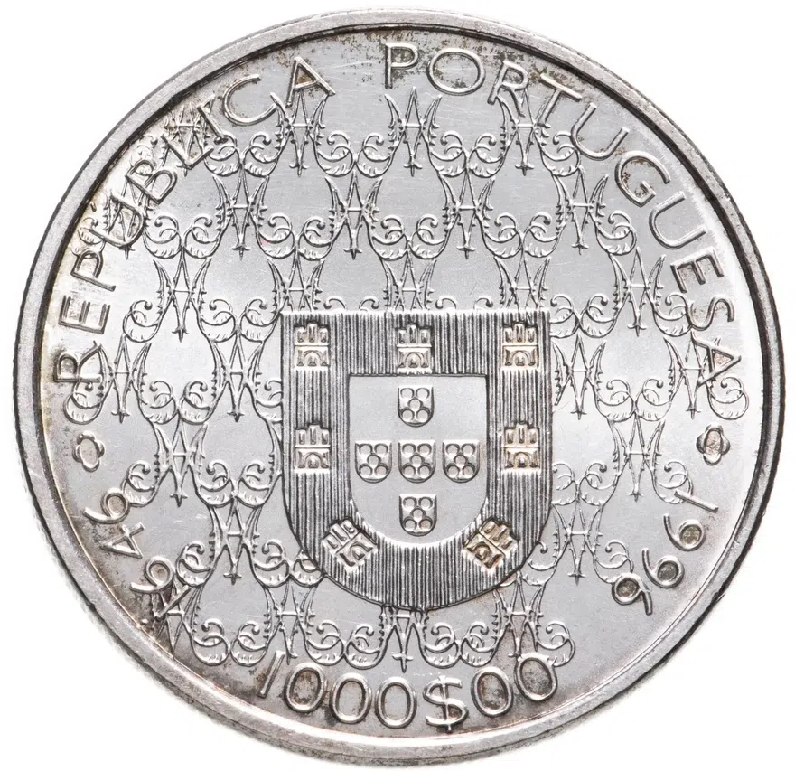 Португалия 1000 эскудо (escudos) 1996   "Дева Мария - Покровительница Португалии", реверс