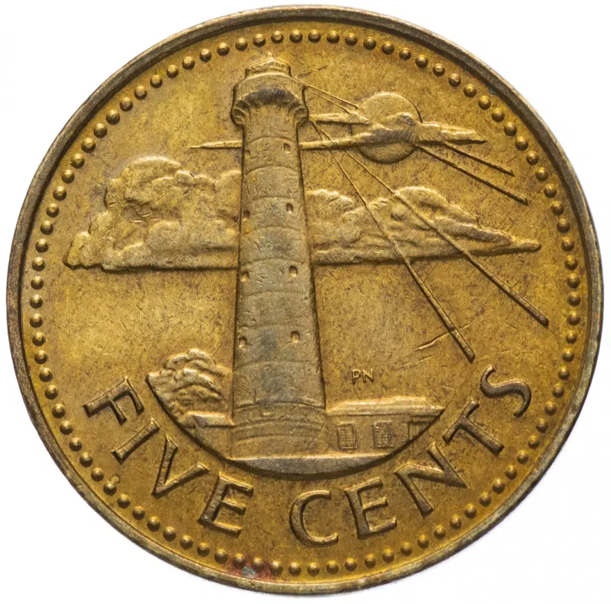 Барбадос  5 центов (cents) 1979, аверс
