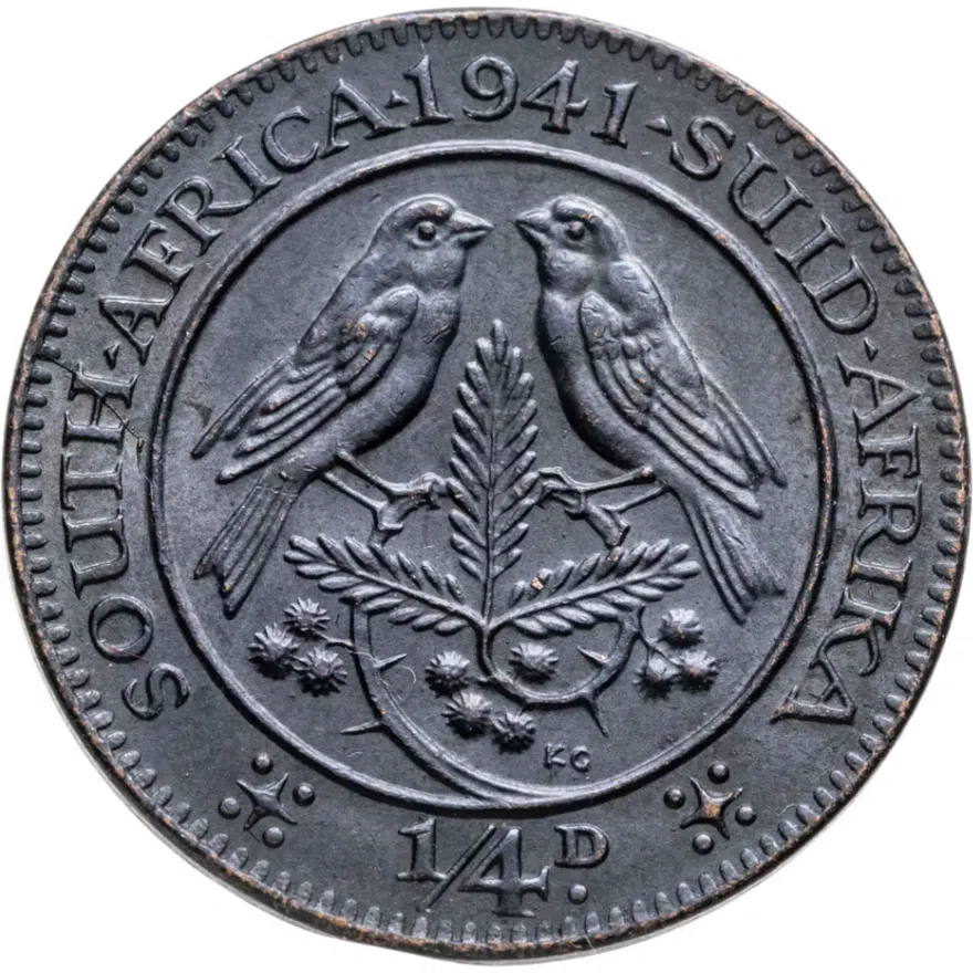 ЮАР 1/4 пенни (penny) 1941, реверс