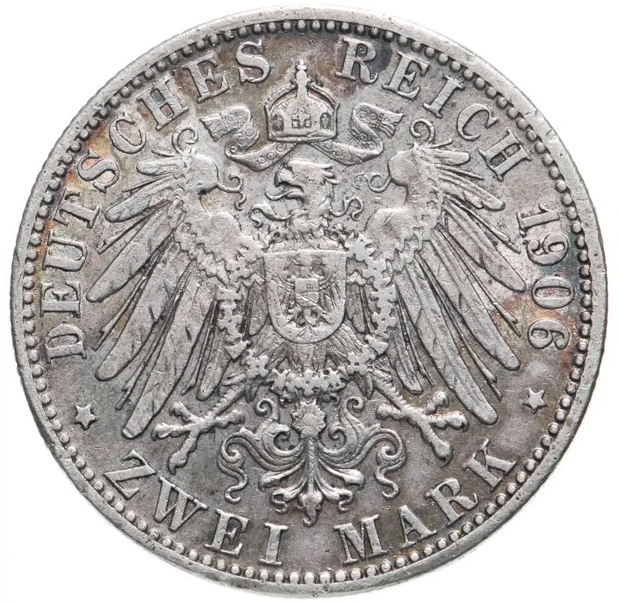 Германия (Империя) 2 марки (mark) 1906 D, реверс