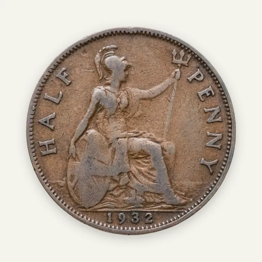 Великобритания 1/2 пенни (penny) 1932, аверс