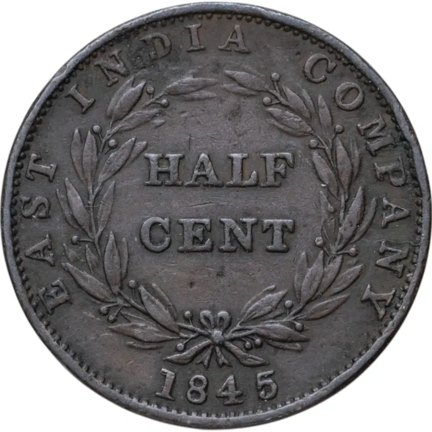Стрейтс Сетлментс 1/2 цента (cent) 1845