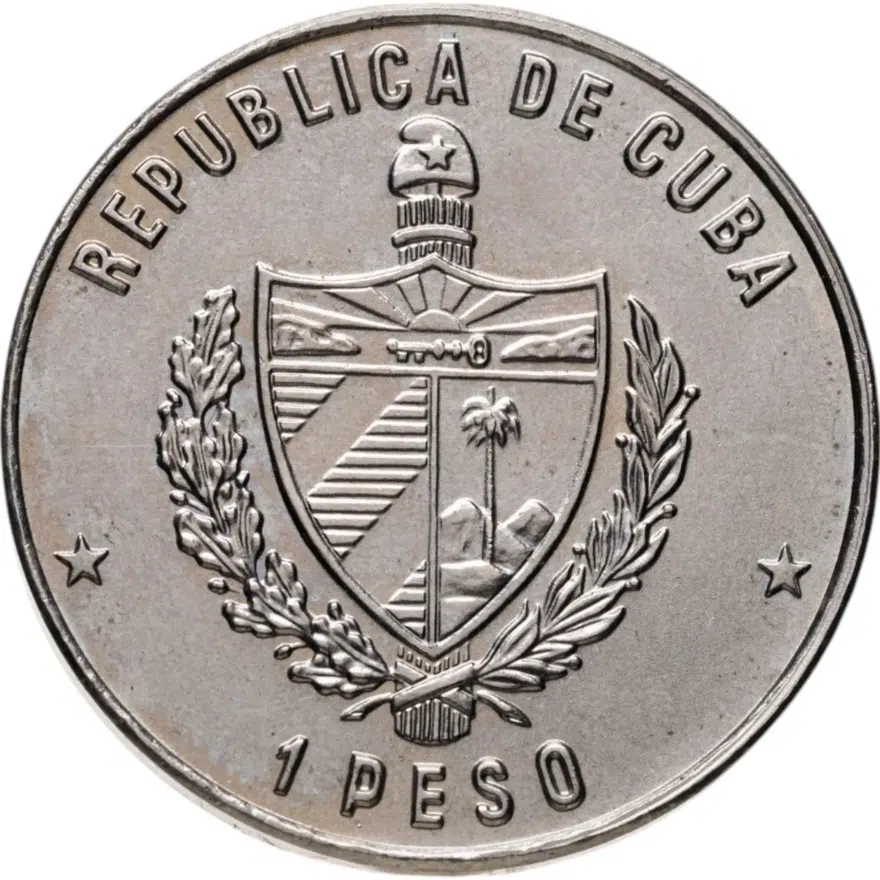Куба 1 песо (peso) 1990 " 500 лет открытию Америки. Отплытие из порта Палос", реверс