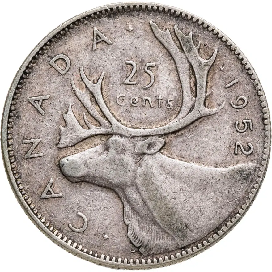 Канада 25 центов (cents) 1952