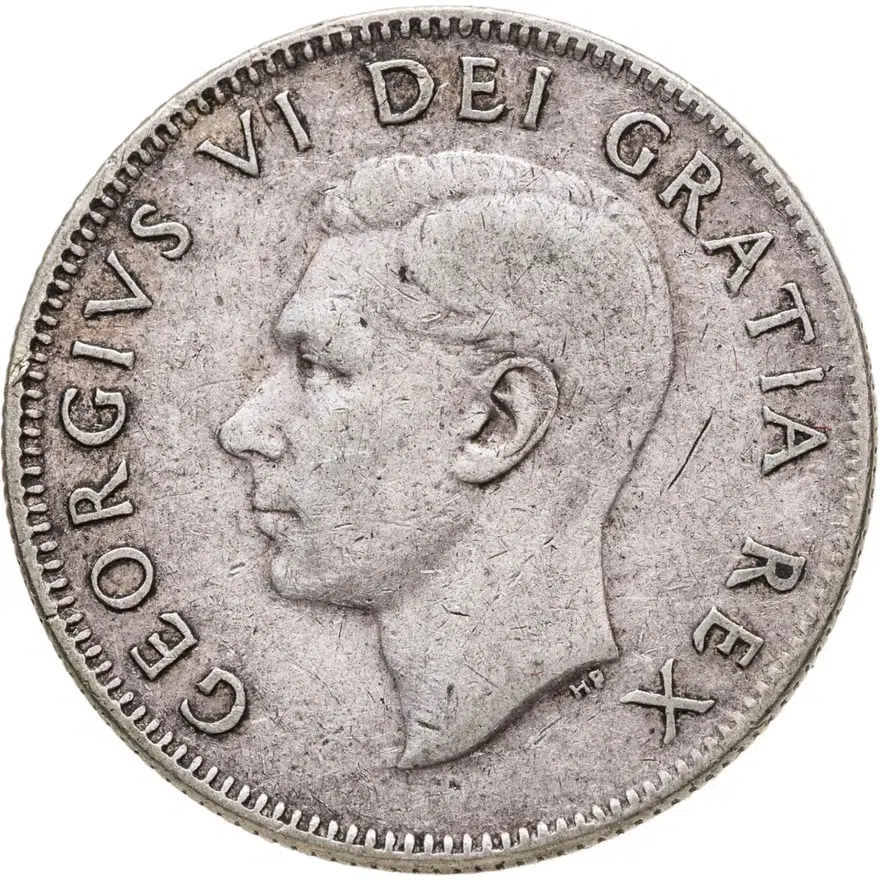 Канада 25 центов (cents) 1952, реверс