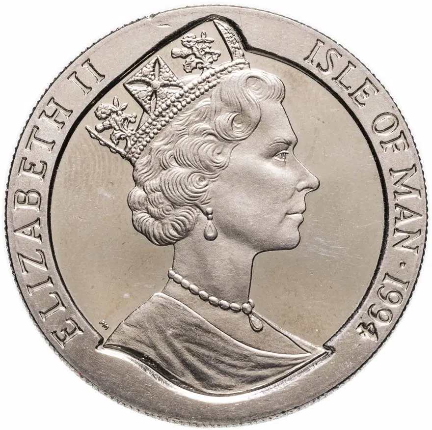 Остров Мэн 1 крона (crown) 1994  Год собаки, реверс