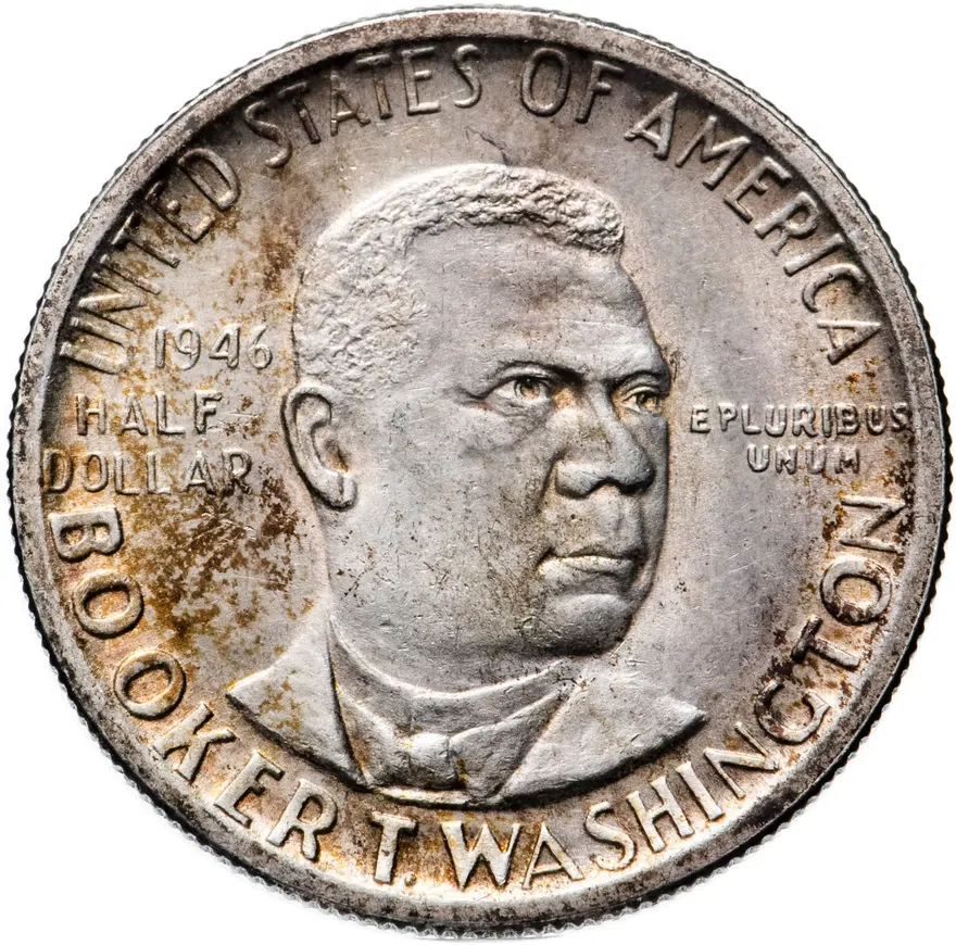 США 50 центов (1/2 доллара, half dollar) 1946  Букер Талиафер Вашингтон Без отметки монетного двора