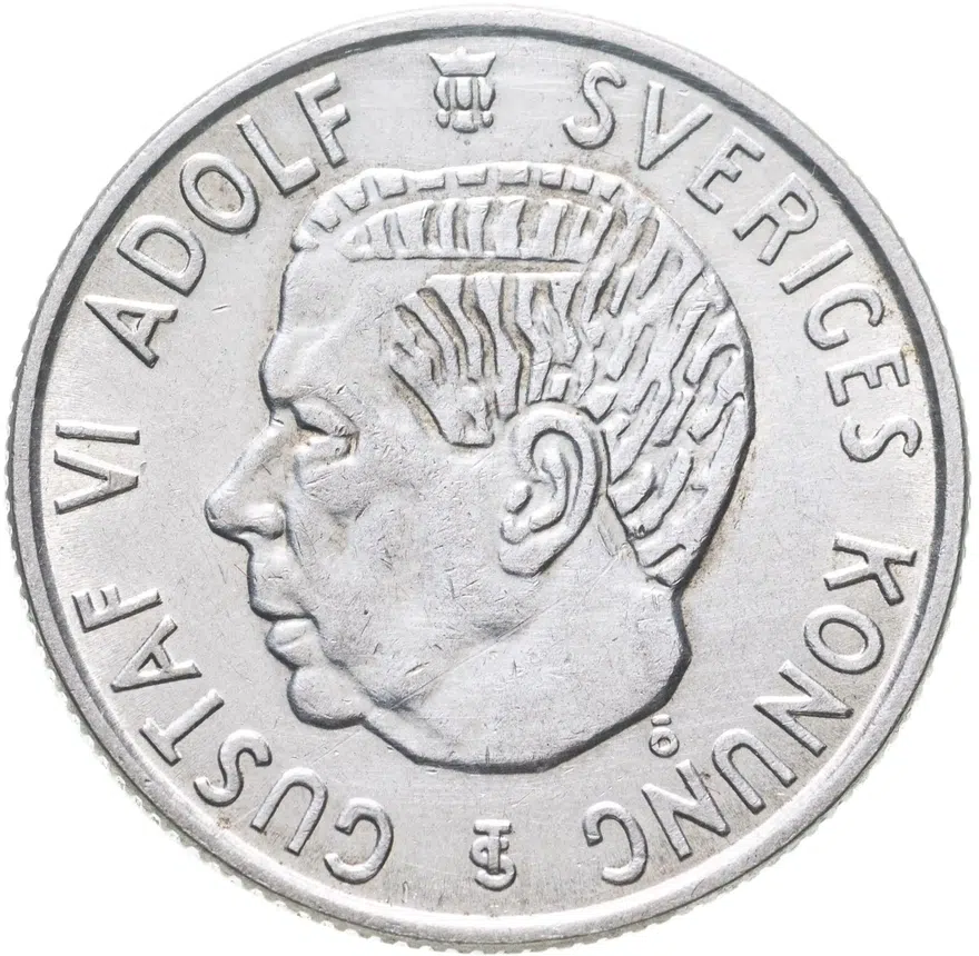 Швеция 2 кроны (kronor) 1955, аверс