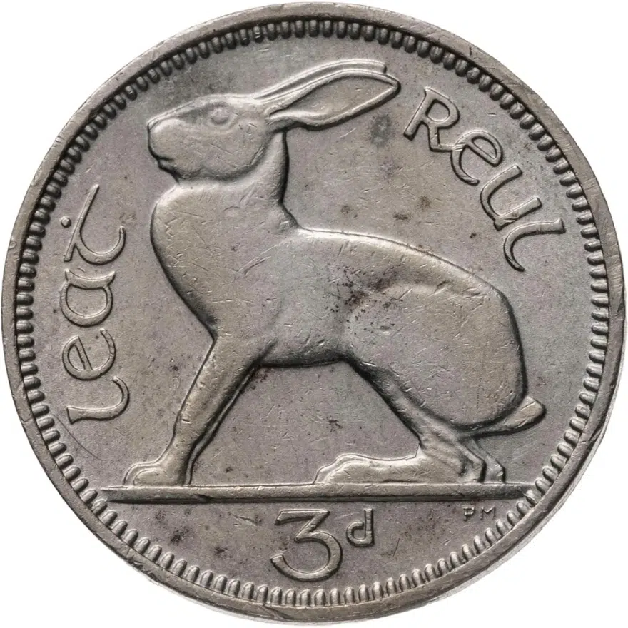 Ирландия 3 пенса (pence) 1953, реверс