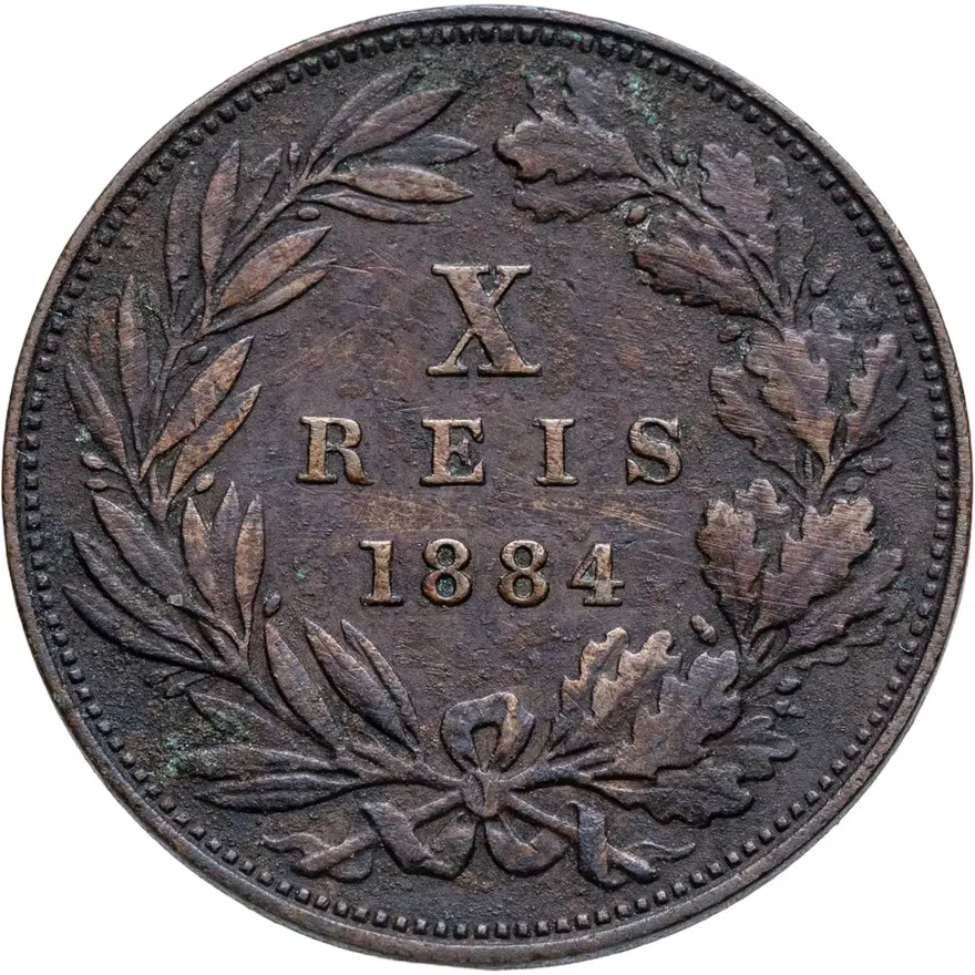 Португалия 10 рейс (reis) 1884
