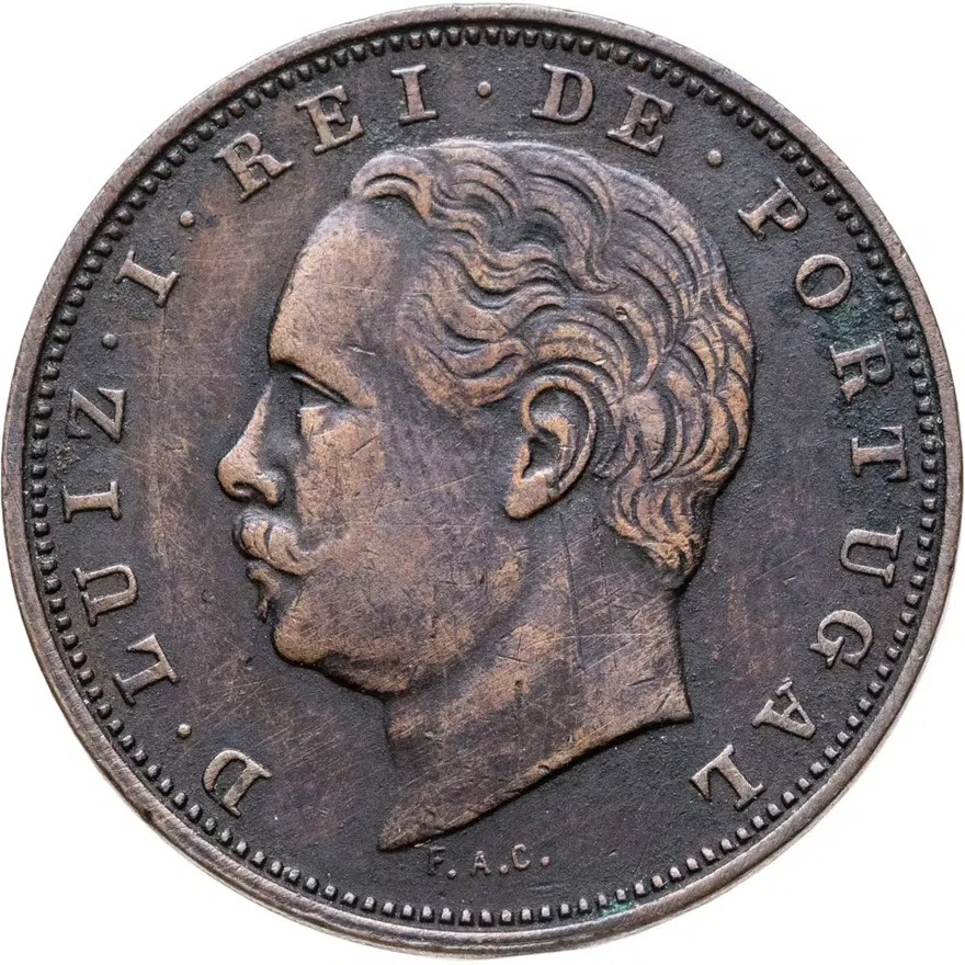 Португалия 10 рейс (reis) 1884, реверс