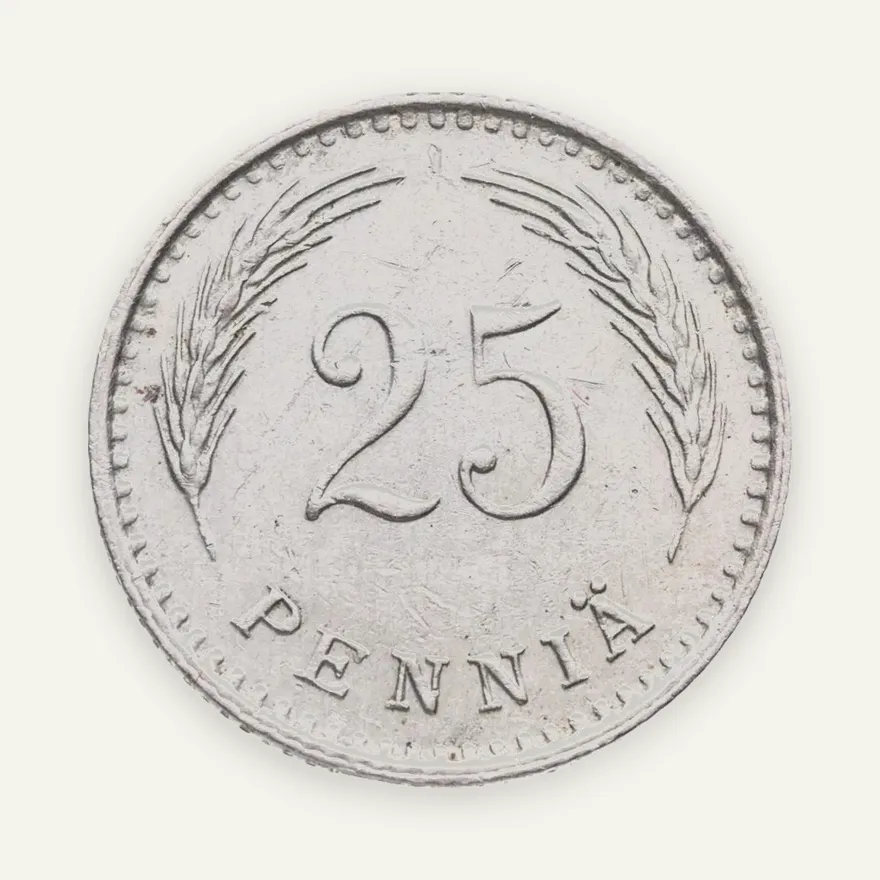 Финляндия 25 пенни (pennia) 1938, реверс