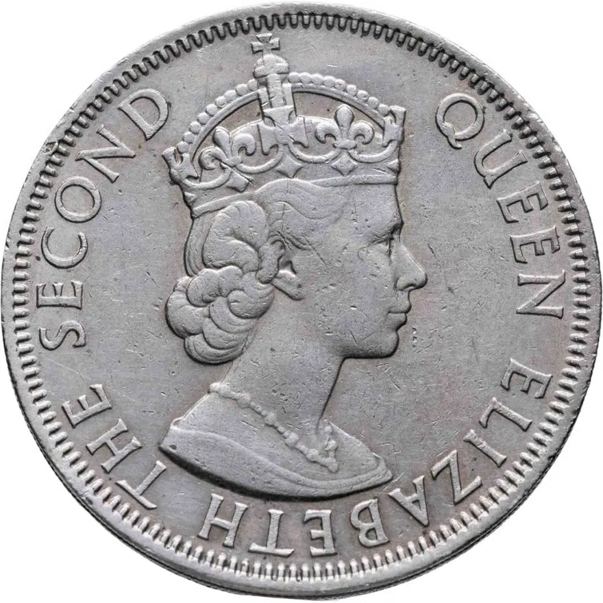 Малайя и Британское Борнео 50 центов (cents) 1957 KN  знак монетного двора "KN" - Кингз Нортон, Бирмингем, реверс