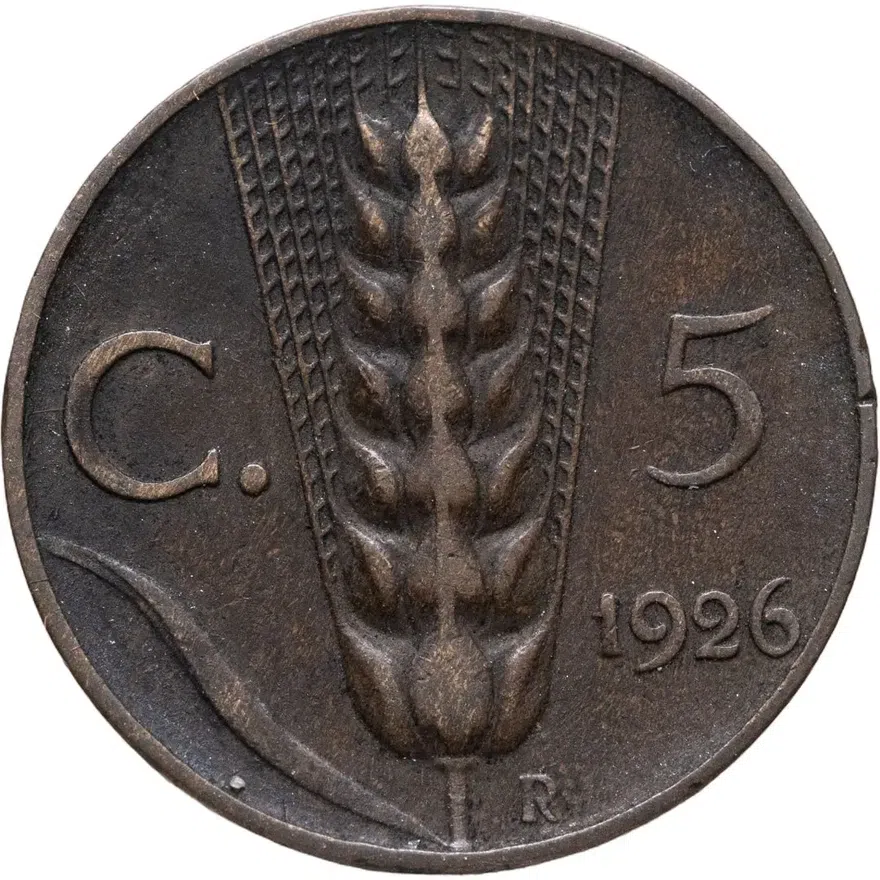 Италия 5 чентезимо (centesimi) 1926