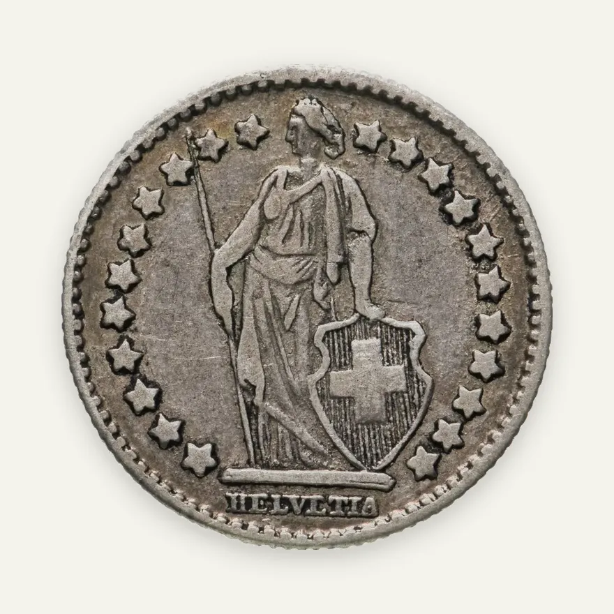 Швейцария 1 франк (franc) 1909, реверс