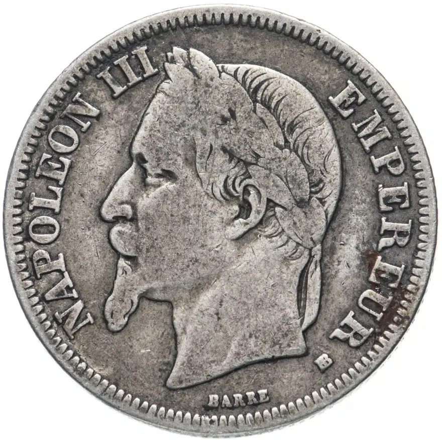 Франция 2 франка 1867 "BB"