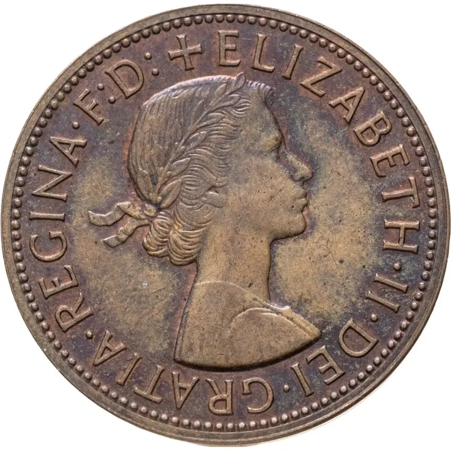 Австралия 1 пенни (penny) 1955   без точки после "PENNY" - Монетный двор Мельбурна, реверс