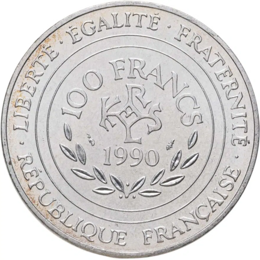 Франция 100 франков 1990 "Карл Великий"