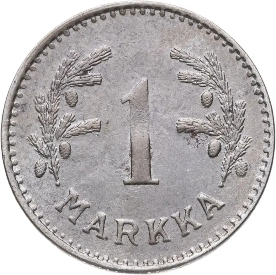 Финляндия 1 марка (markka) 1951  Железо /серый цвет/, аверс