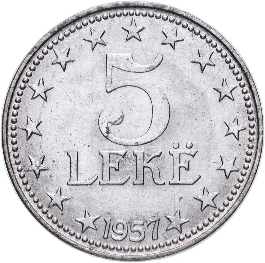 Албания 5 леков (leke) 1957, реверс