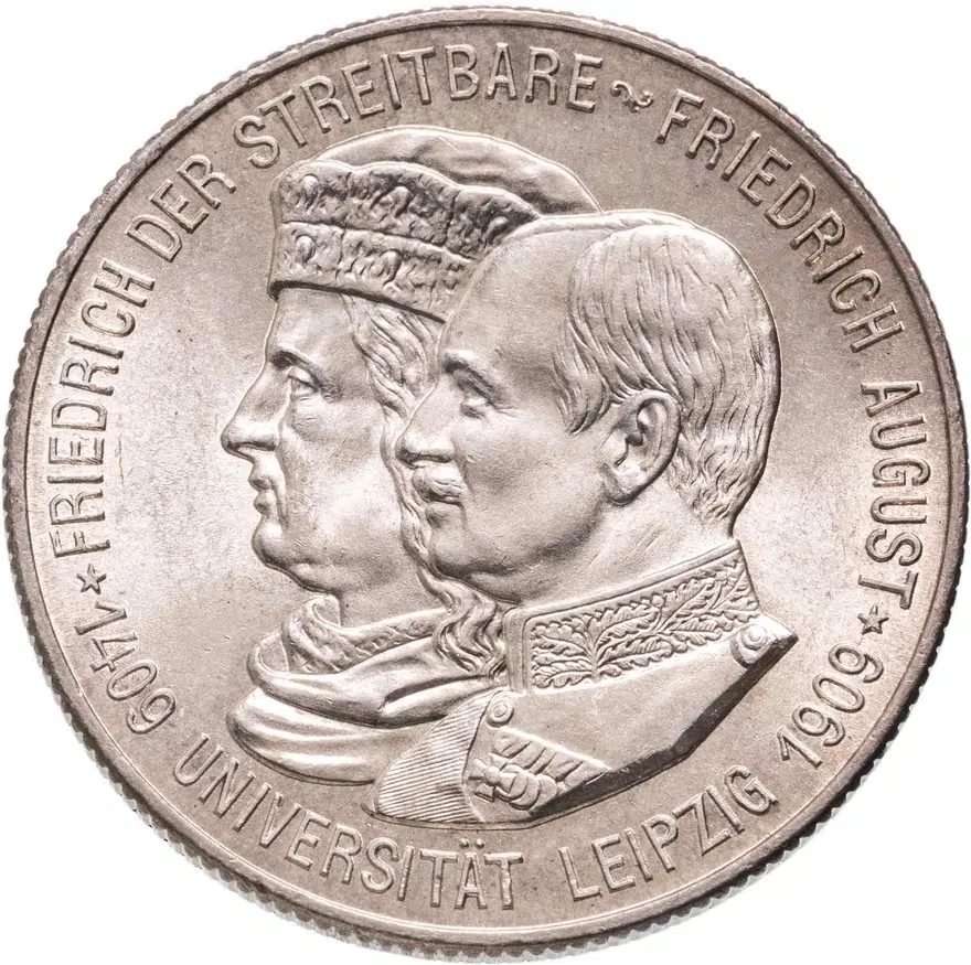 Германская Империя 2 марки 1909 - 500 лет Лейпцигскому университету