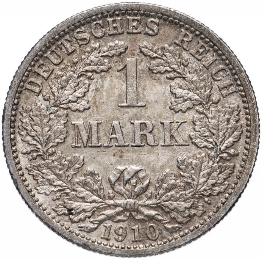 Германия (Германская Империя) 1 марка 1910 "F"