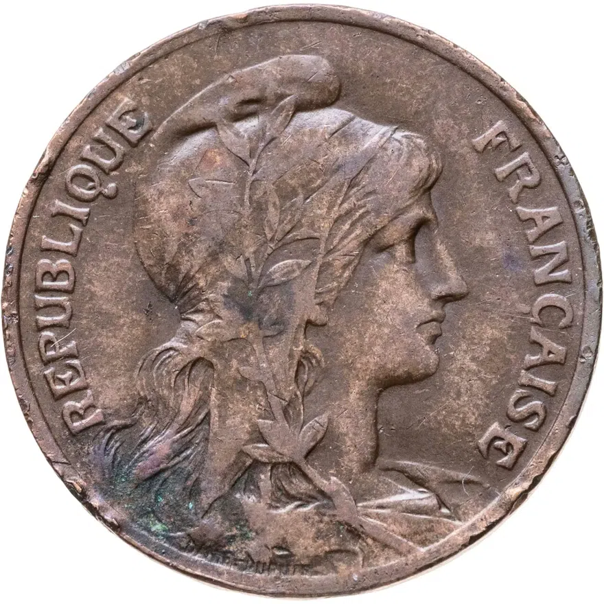 Франция 10 сантимов (centimes) 1906, аверс