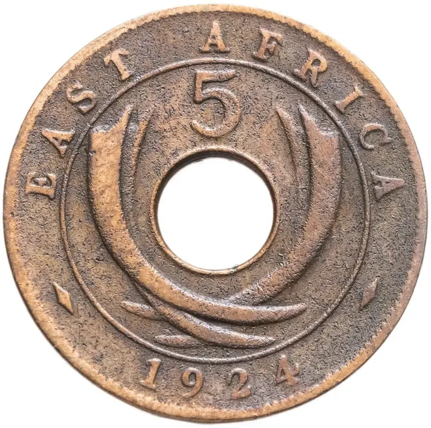 Британская Восточная Африка 5 центов (cents) 1924, реверс