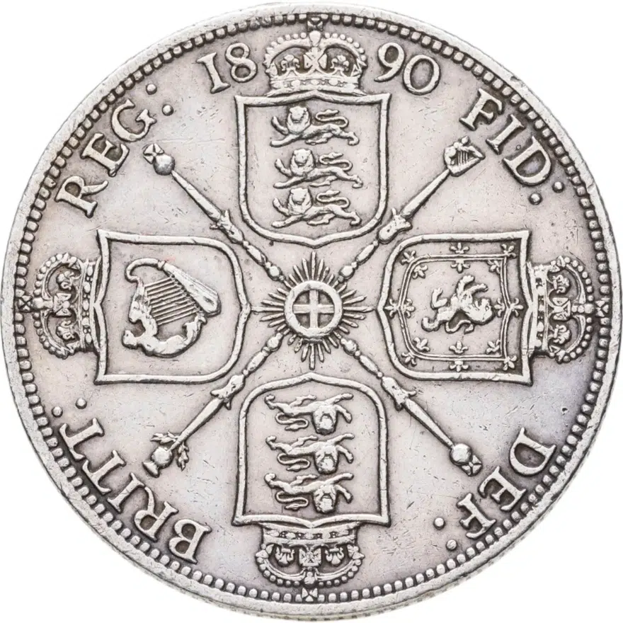 Великобритания 2 шиллинга (флорин, shillings) 1890, реверс