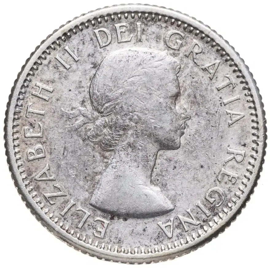 Канада 10 центов (cents) 1957, реверс