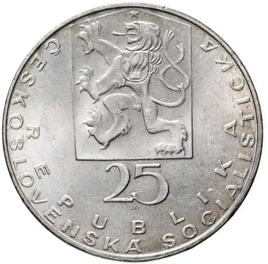 Чехословакия 25 крон (korun) 1969  100 лет со дня смерти Яна Эвангелиста Пуркине, реверс